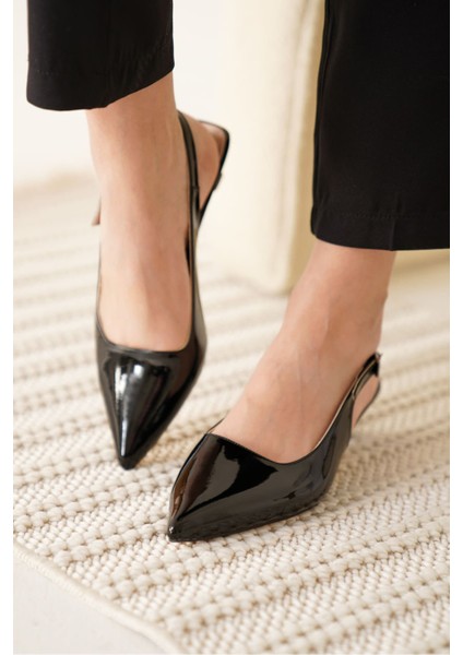 Maried Siyah Rugan Kadın Ayakkabı