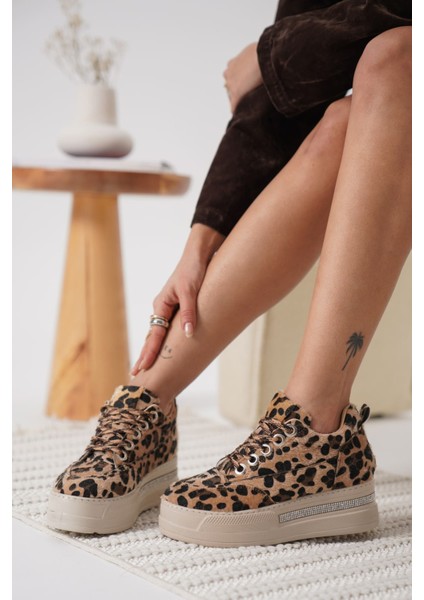 Alice Kadın Leopar Desenli Gizli Topuklu Sneaker modelleri