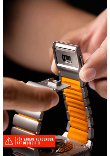Apple Watch Ultra / Ultra 2 / Ultra 3 49MM Uyumlu Titanyum Silikon Kordon indirimleri
