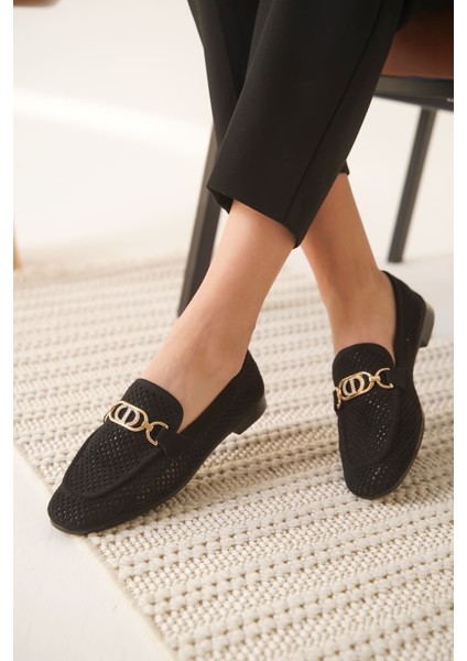 Sally Kadın Siyah Toka Detaylı Ayakkabı