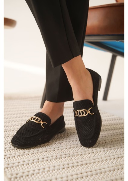Sally Kadın Siyah Toka Detaylı Ayakkabı
