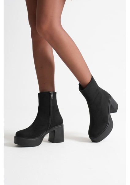 Keti Kadın Siyah Süet Topuklu Bot