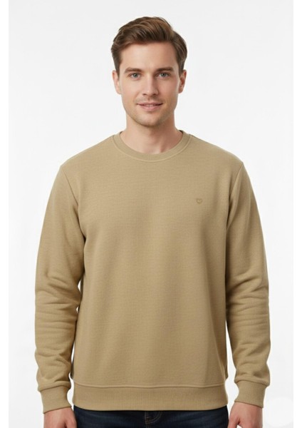 Erkek Büyük Beden Sıfır Yaka Selanik Sweatshirt BGL-ST04927