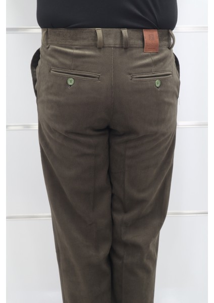 Fistan Store Erkek Fitilli Yüksek Bel Rahat Kesim Yandan Cepli Boru Paça Büyük Beden Kışlık Kadife Pantolon indirimleri