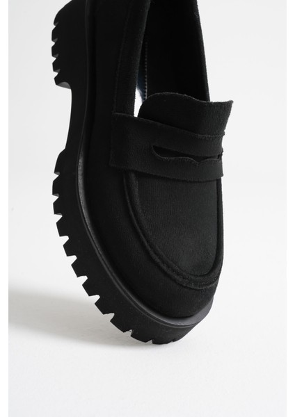 Noir Kadın Günlük Siyah Süet Loafer Ayakkabı indirimleri