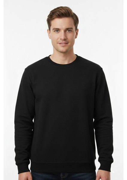 Erkek Büyük Beden Sıfır Yaka Selanik Sweatshirt BGL-ST04927