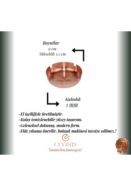 Modern El Yapımı Dekoratif Bakır Küllük indirimleri