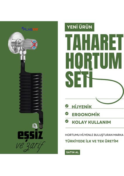 Spiral Taharet Musluğuna Uyumlu 3/8 Rekor Bağlantılı Taharet Hortumu ve Banyo Wc Yıkama 120 cm Setler fiyatları