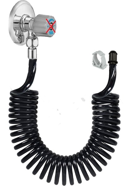 Spiral Taharet Musluğuna Uyumlu 3/8 Rekor Bağlantılı Taharet Hortumu ve Banyo Wc Yıkama 120 cm Setler fırsatları