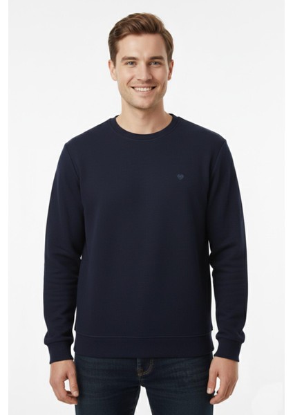 Erkek Büyük Beden Sıfır Yaka Selanik Sweatshirt BGL-ST04927