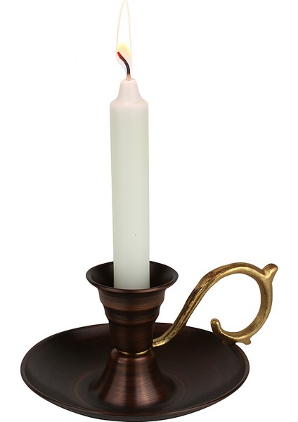 El Yapımı Bakır Şamdan Oksit Renk, Dekoratif Tasarım