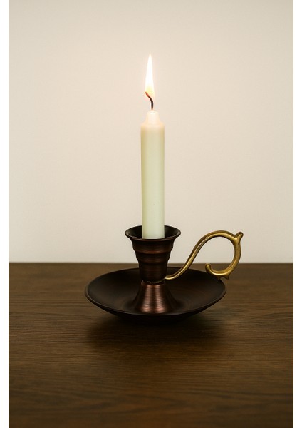 El Yapımı Bakır Şamdan Oksit Renk, Dekoratif Tasarım indirimleri