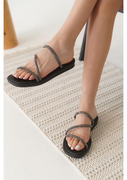 Alba Siyah Kadın Taşlı Terlik indirimleri