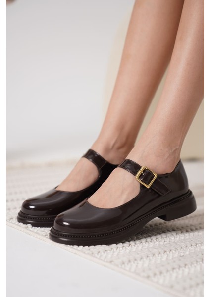 Briana Acı Kahve Rugan Mary Jane Ayakkabı