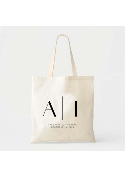 Kişiselleştirilmiş Düğün Tote Çantası: Özel Çift Tasarımı, Pamuklu Kanvas