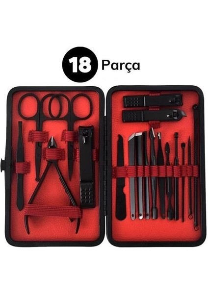 18 Parça Çanta Tipi Manikür Pedikür Tırnak Bakım Seti modelleri