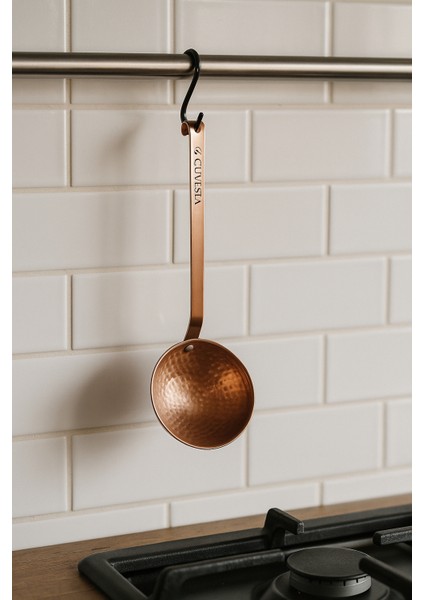 Şef Tipi Modern El Yapımı Bakır Çorba Kepçesi fırsatları