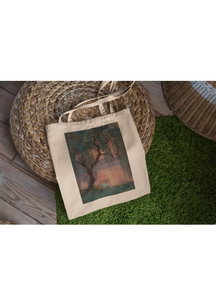 Ethereal Swan Tote Çanta - Estetik Tote Çanta, Kuğu Tote Çanta, Kanvas Çanta, Alışveriş Çantası, Hediye Tote Çanta, Estetik Tote Çanta, Sevimli Tote Çanta modelleri