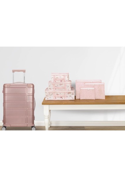 Baby 6'lı Desenli Fileli Bavul Valiz Içi Düzenleyici Çok Amaçlı Organizer (Pembe) modelleri