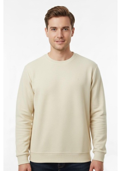 Erkek Sıfır Yaka Selanik Sweatshirt Regular Kalıp BGL-ST04926