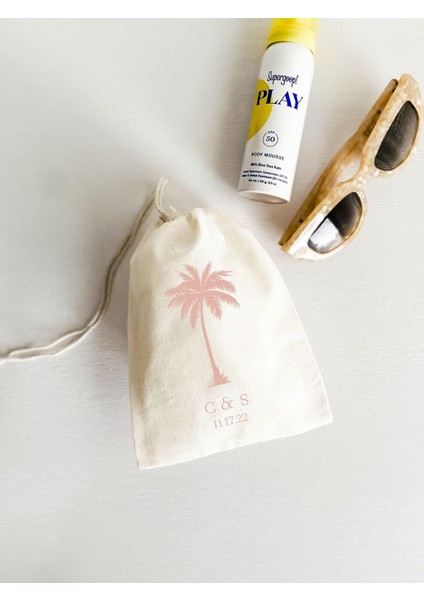 Palmiye Ağacı Düğün Hediye Çantaları - Özel Tropikal Parti Hediyeleri