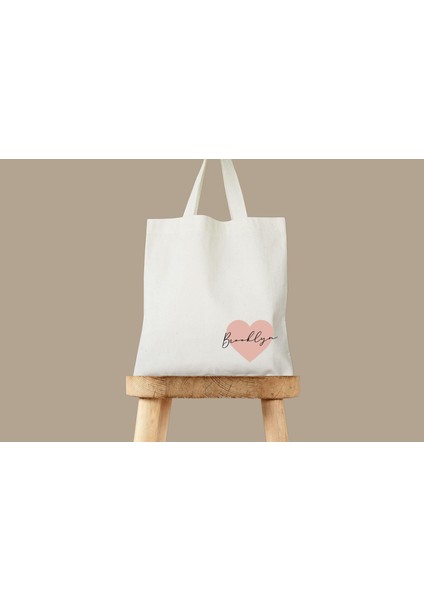 Sevgililer Günü Kalp Tote Çantası: Kanvas Parti Hediyesi (Çocuk Boyutları Mevcuttur)