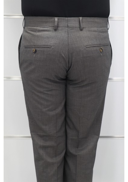 Fistan Store Erkek Kahverengi Düz Yüksek Bel Klasik Kesim Rahat Kalıp Yandan Cepli Boru Paça Büyük Beden Kumaş Pantolon indirimleri