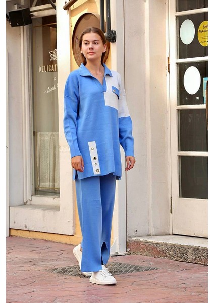 Kuş gözü triko takım Mavi fiyatları