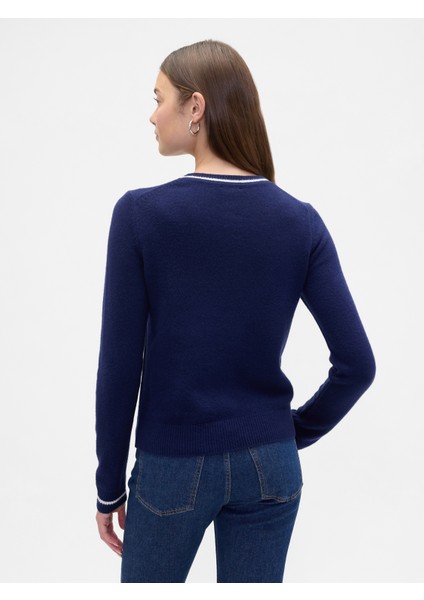 Kadın Lacivert Cashsoft Gap Logo Varsity Kazak fırsatları