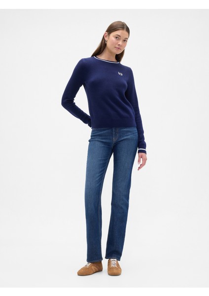 Kadın Lacivert Cashsoft Gap Logo Varsity Kazak indirimleri