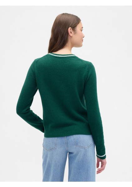 Kadın Koyu Yeşil Cashsoft Gap Logo Varsity Kazak fırsatları