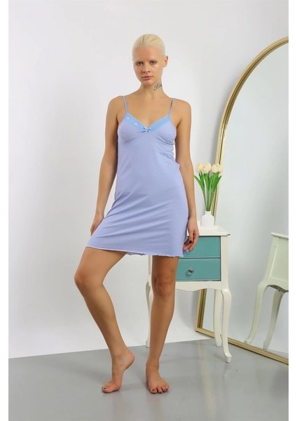 - Kadın Penye Ip Askılı Gecelik