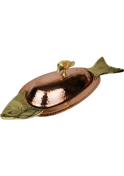 Modern El Yapımı Bakır Balık Servis Tabağı 50CM fiyatları