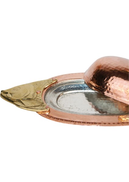 Modern El Yapımı Bakır Balık Servis Tabağı 50CM fırsatları