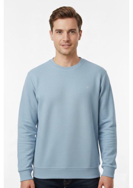 Erkek Sıfır Yaka Selanik Sweatshirt Regular Kalıp BGL-ST04926