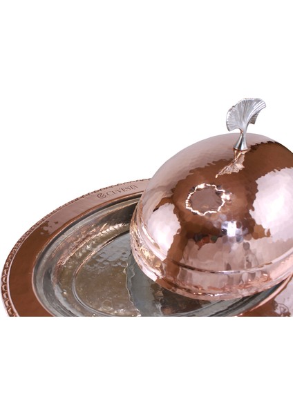 El Yapımı Zarif Bakır Kırmızı Sunumluk 35CM modelleri