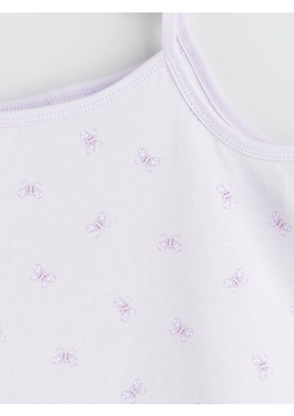 Yeni Sezon Kelebek Baskılı Kız Bebek Atlet ve Şort 2'li modelleri