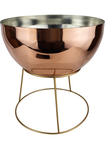 Şef Tipi El Yapımı Bakır Meyve ve Salata Kasesi 26×12CM