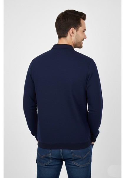 Erkek Polo Yaka Cepli Selanik Sweatshirt Regular Kalıp BGL-ST04923 modelleri