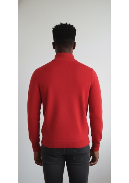 Erkek Regular Fit Yarım Fermuar Triko fiyatları