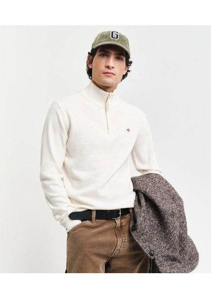 Erkek Regular Fit Yarım Fermuar Triko