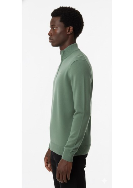 Erkek Regular Fit Yarım Fermuar Triko fiyatları