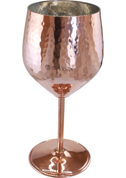 El Yapımı Zarif Bakır Dövme Desenli Kokteyl Bardak 20X8CM