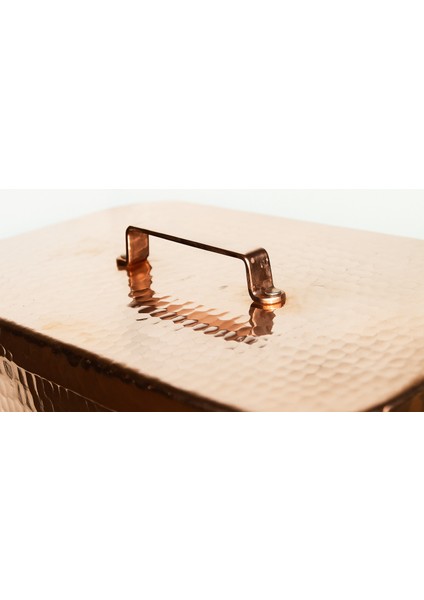 El Yapımı Bakır Dövme Desenli Fırın Kazanı 32×20CM