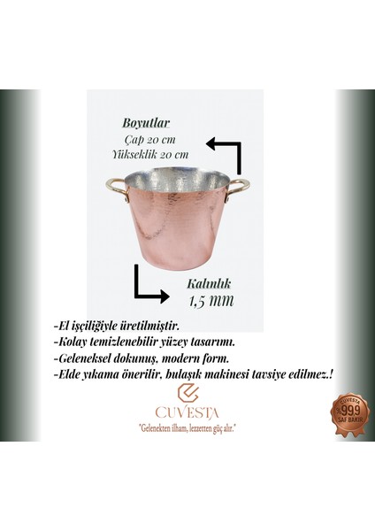 El Yapımı Bakır Buz Kovası Modern Sunumlar Için 20X20 indirimleri