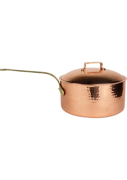 El Yapımı Bakır Dövme Desenli Sütlük ve Sosluk 20×10CM