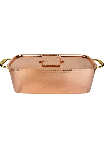 El Yapımı Şef Tipi ve Modern Bakır Balık Kazanı 40×15CM
