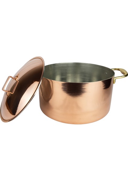 El Yapımı Şef Tipi Bakır Modern Tencere 20×10CM fiyatları