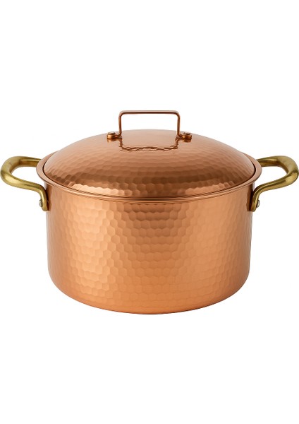 Şef Tipi Bakır Basık Pilav, Karnıyarık Tenceresi 23×12CM