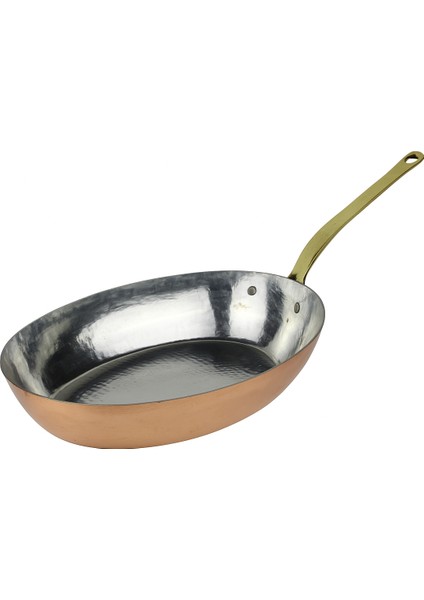El Yapımı Şef Tipi Modern Bakır Oval Sote Tavası 30X20CM fiyatları